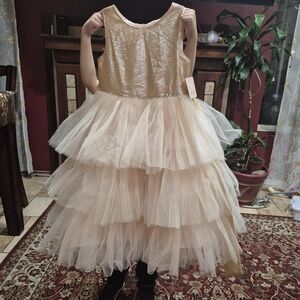 Tip Top Elegant Gold and Pech Kids Costume Dress